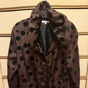 Brown Top with Black Polka Dots